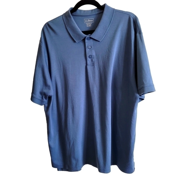 L.L. Bean Men's Blue Pima Cotton Polo Shirt Size XLR - Picture 1 of 8